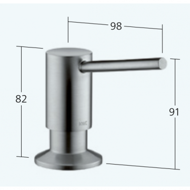 Nerūdijančio plieno spalvos KWC BASIC skysto muilo dozatorius virtuvei 3
