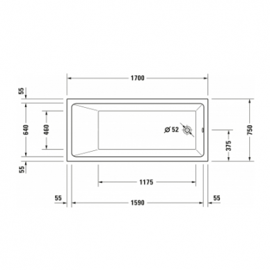 Akrilinė Duravit Vero Air Basic vonia 170 x 75 su kojomis 2