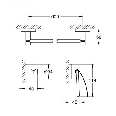 Aksesuarų komplektas Grohe Essentials 1