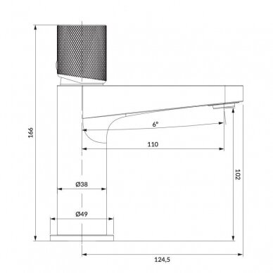 Braižyto vario spalvos maišytuvas praustuvui Omnires Contour CT8010CPB 3