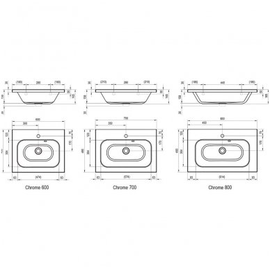 Baldinis praustuvas Ravak Chrome 600/700/800 4