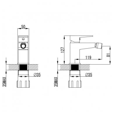 Bidė maišytuvas FRESH FR7120CR 1