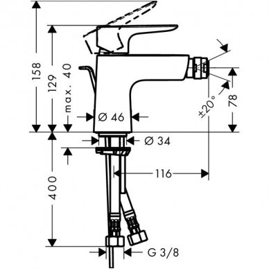 Bide maišytuvas Hansgrohe Talis E 71720000 1