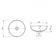 Bocchi Sottile Slim Line pastatomas praustuvas 38 cm, juodas matinis 1494-004-0125