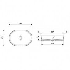 Bocchi Sottile Slim Line pastatomas praustuvas, 55 x 38 cm, juodas matinis 1521-004-0125