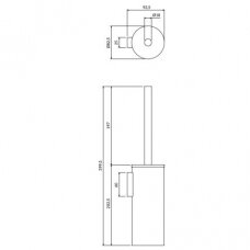 Baltos matinės spalvos pakabinamas tualetinis šepetys Modern Project MP60621WM