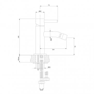 Baltos matinės spalvos bidė maišytuvas Omnires Y1220WM 1