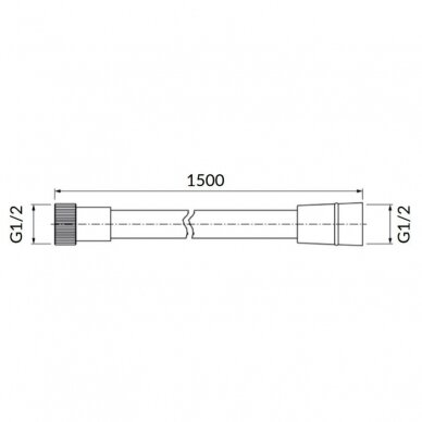 Baltos matinės spalvos dušo žarna Omnires 029WM 150 cm 1