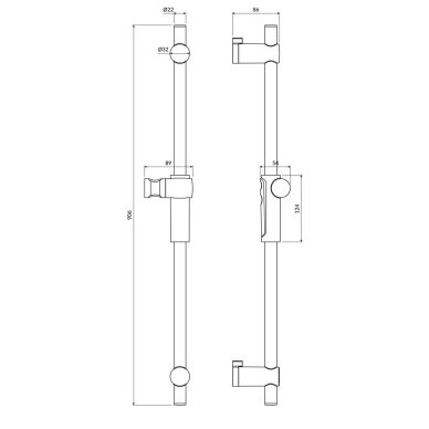 Chromo spalvos dušo stovelis Omnires 91 cm