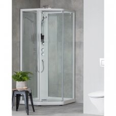 Dušo boksas Contura Shower 10-5 Comfort 90x90 cm, baltas profilis / skaidrus stiklas