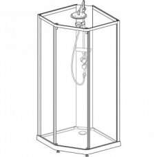 Dušo boksas Contura Shower 10-5 Comfort 90x90 cm, baltas profilis / skaidrus stiklas