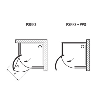 Dušo kabina Ravak Pivot PSKK3-90 satin (37677U00Z1) 2