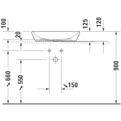 Duravit D-Neo pastatomas ant stalviršio praustuvas 600x400 4