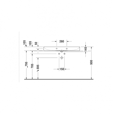 Duravit DuraSquare praustuvas 1000x470 (keraminis dangtelis komplekte) 3