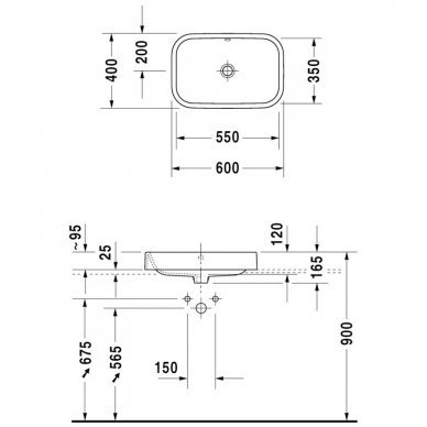 Duravit Happy D.2 pastatomas ant stalviršio praustuvas 600x400 1