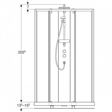 Dušo boksas Contura Shower 10-5 Comfort 90x90 cm, baltas profilis / skaidrus stiklas 2