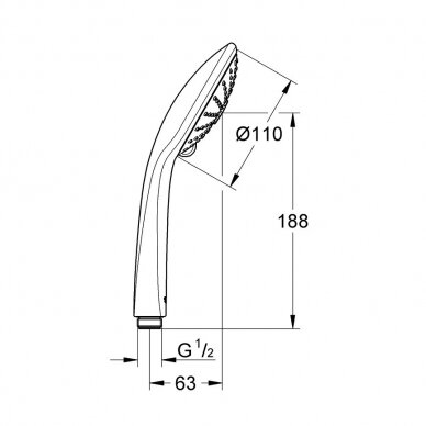 Dušo galvutė Grohe Euphoria 110 3 funkcijų 2