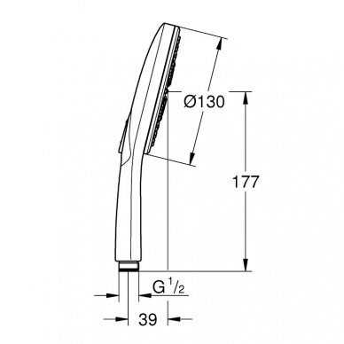 Dušo galvutė Grohe Rainshower SmartActive 130 III 3 funkcijų 3