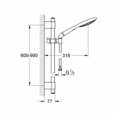 Dušo komplektas Grohe Rainshower Solo 900 2