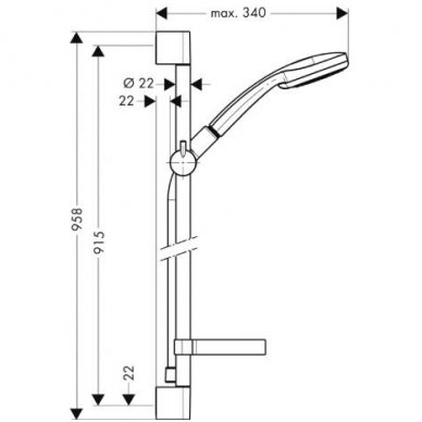 Dušo komplektas Hansgrohe Croma 100 Vario/ Unica C 90 1