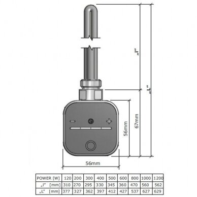 Elektrinis tenas HEATQ NEX su spiraliniu laidu 300W baltas 1