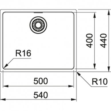 Franke Maris MRX 210-50 Nerūdijančio plieno plautuvė 1