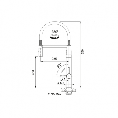 Franke Vital Capsule Filter - Semi-Pro maišytuvas plautuvei, chromo/"gunmetal" sp. 6