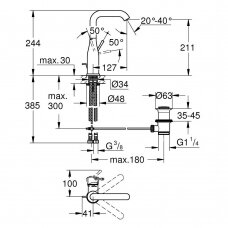 Grohe maišytuvas praustuvui Essence New 32628DC1