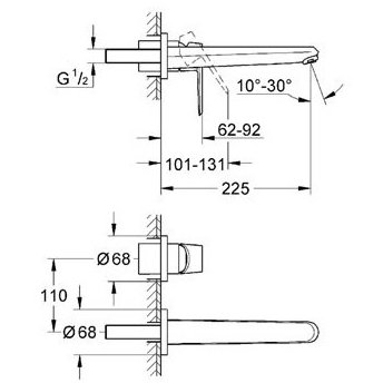 Grohe sieninis maišytuvas Eurodisc Cosmopolitan 1