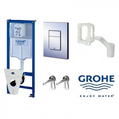 GROHE ir Alice Ceramica Unica RIMLESS su SLIM soft close WC komplektas 8