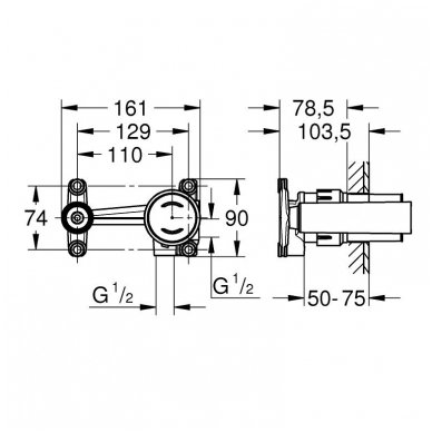 Grohe potinkinė dalis maišytuvui 23429000 1