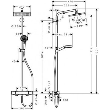 Hansgrohe Crometta E 240 termostatinė lietaus dušo sistema 4