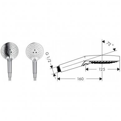 Hansgrohe dušo komplektas Raindance Select S 120 / Porter S 2