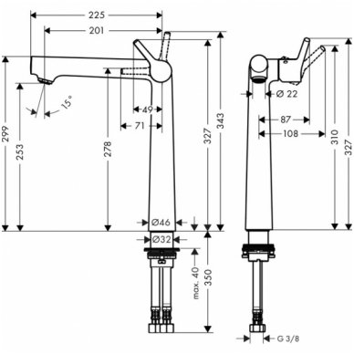 Hansgrohe maišytuvas praustuvui Talis S 250 1