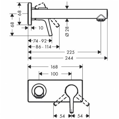 Hansgrohe potinkinis maišytuvas praustuvui 225 mm Talis S 1