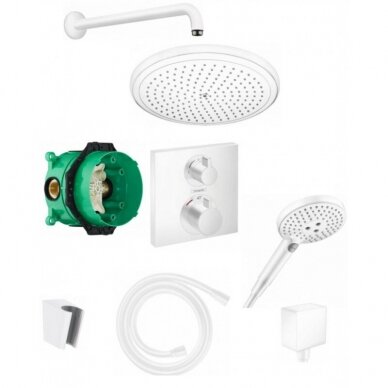 Hansgrohe Termostatinė dušo sistema (baltos matinės spalvos)