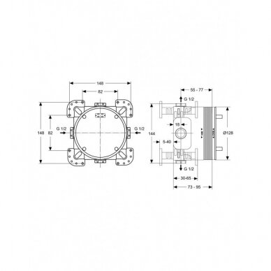 Ideal Standard Ceratherm T100 potinkinės termostatinės sistemos komplektas, chromas 3