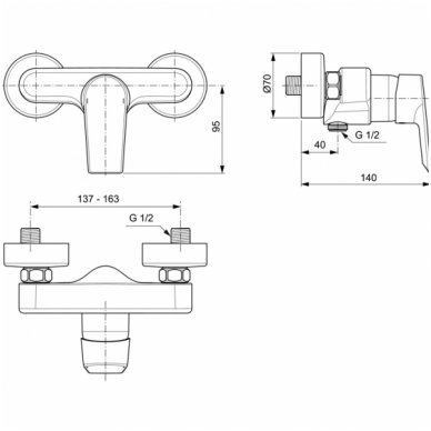 Ideal Standard maišytuvas dušui Tesi 1