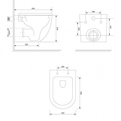 Ideal Standard Prosys 120 potinkinis rėmas su Oleas M1 mygtuku ir Omnires Ottawa WC 4