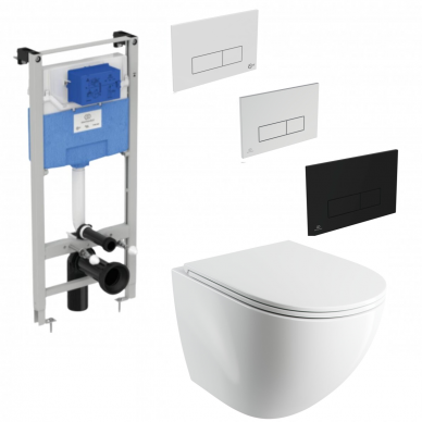 Ideal Standard Prosys 120 potinkinis rėmas su Oleas M2 mygtuku ir Omnires Ottawa Comfort WC