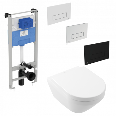 Ideal Standard Prosys 120 rėmas su M2 mygtuku ir Villeroy&Boch Architectura su TwistFlush[e3] WC