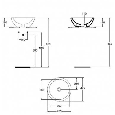 Ideal Standard Strada O pastatomas ant stalviršio praustuvas 425x425 4