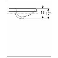 Įleidžiamas apvalus praustuvas su skyle maišytuvui Geberit Variform 48cm 2