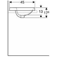 Įleidžiamas elipsės formos praustuvas su skyle maišytuvui Geberit Variform 60cm 2