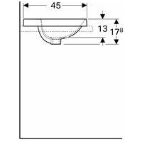 Įleidžiamas ovalus praustuvas su skyle maišytuvui Geberit Variform 50cm 2