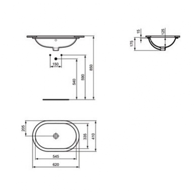 Įleidžiamas praustuvas Ideal Standard Connect Oval 1