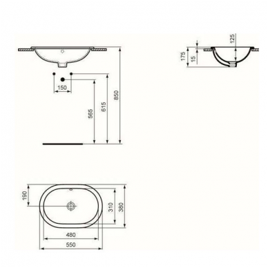 Įleidžiamas praustuvas Ideal Standard Connect Oval 2