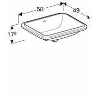 Iš apačios montuojamas stačiakampis praustuvas Geberit Variform 50 cm (500.766.01.2) 3