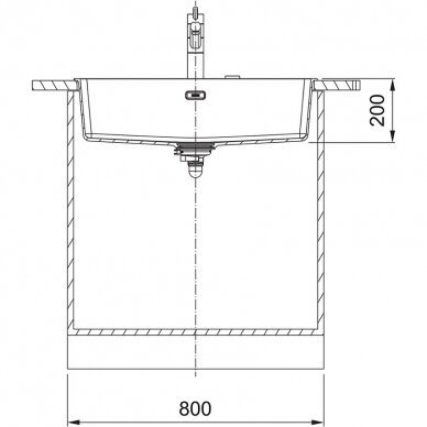 Iš apačios montuojama juoda granitinė plautuvė Franke MRG 210/110-72 2