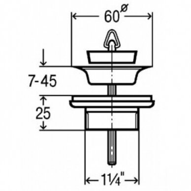 Išleidimo ventilis VIEGA 1.1/4” x 55, nerūdijančio plieno universalus 1